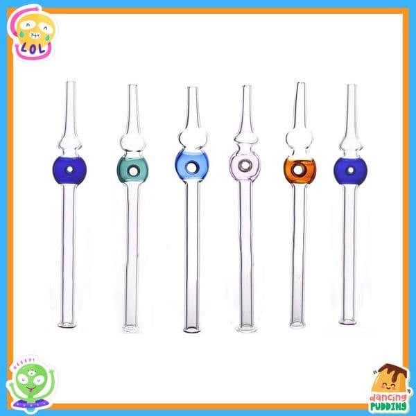 Wholesale colorful 8inch cheap Smoking Accessories Glass Filter Tip Mouthpiece Straw Tube for Water Pipes glass Collect Kits