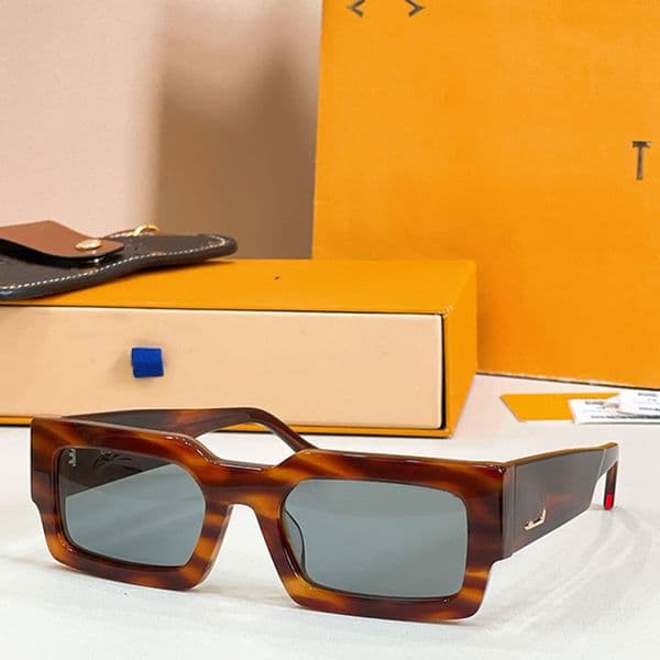 Designer Mens Womens Square Acetate Fiber Tortoiseshell Color Frame Top Quality Street Photography Men Sunglasses UV400 Trendy Style Z2703E