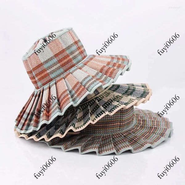 Wide Brim Hats King Wheat Summer Foldable Pleated Women Sun Casual 2022 Top Sunscreen Straw Hat Outdoor Beach Shade Straps Adult Lady CapWid