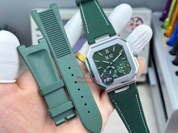 PP+ Factory Production men's watches 45mm 5822 green dial Cal.240 movement transparent back cover Super date moon phase display functionautomatic Wristwatche