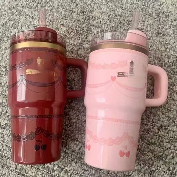 Co branded 40OZ large capacity 20OZ handle cup, car insulation and cooling ice king cup with straw gift cup