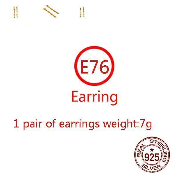E76 S925 Pure Silver Ear Studs Personalized Classic Punk Hip Hop Style Gold Plated Four Cross Flower Diamond Earrings Jewelry Design Gift for Lovers
