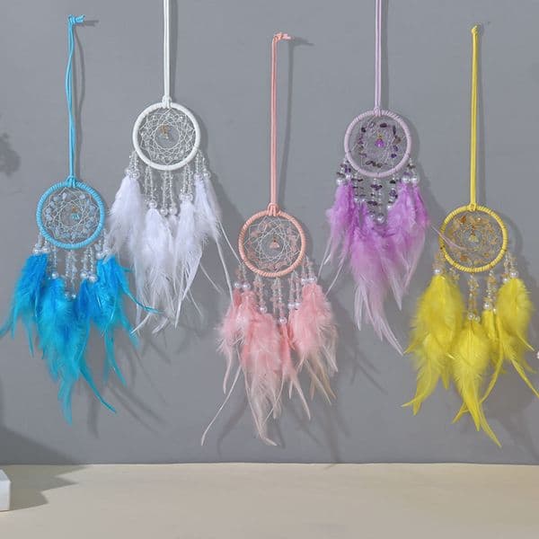 Wall Hanging Woven Tapestry Dream Catcher Boho Home Decor Crystal Car Pendant Feather Dreamcatcher Wind Chime Mirror Dreamcatcher