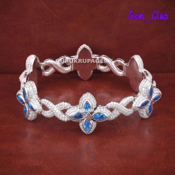 Sale Hot 15Mm 18Mm Clover Hip Hop Jewelry 925 Silver Iced Out Infinity VVS Lab Grown Diamond Bracelet Jewelry