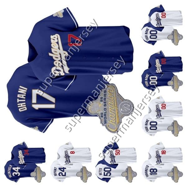 Shohei Ohtani - 17 Dodgers baseball Jersey 2025 World Series Yamamoto 18 Freddie Freeman 5 Sasaki 11 Mookie Betts 50 Muncy Valenzuela 34 Tucker Men women xs-4xl