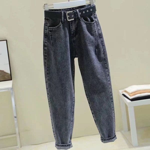 2026 Spring And Autumn New Women's Jeans Korean Style Plus Size Designer Pants High Waist Slimming Loose Wide-leg Harem Pants For Fall And Winter