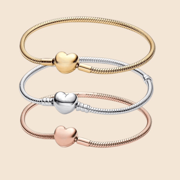Bracelet designer Bracelet charm bracelet For Women rose gold heart Charms bracelet High quality Silver Snake Chain luxury Jewelry wedding Christmas gift fa799