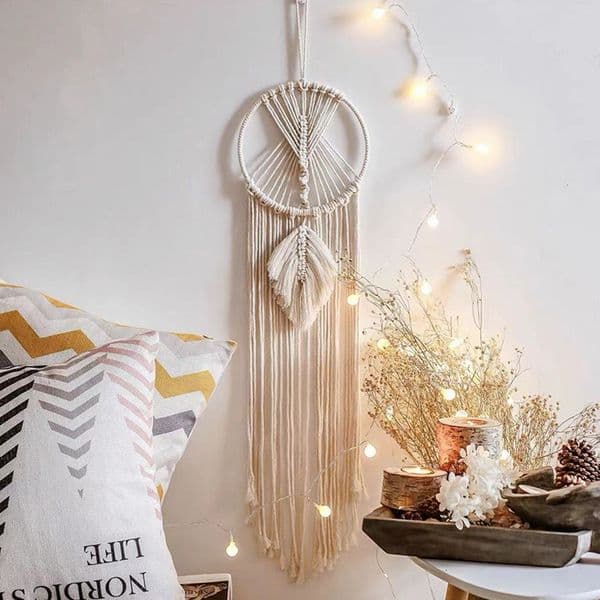 Wall Hanging Woven Tapestry Dream Catcher Boho Home Decor Handmade Single-Leaf Woven Tapestry Dreamcatcher Ornament Creative Home Wall Decor Dreamcatcher
