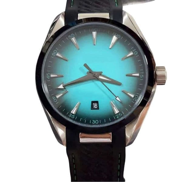 Terra 150M Mens Watches 40mm Gradient Blue Sport Style Man Wristwatches With Soft Comfort Leather Strap
