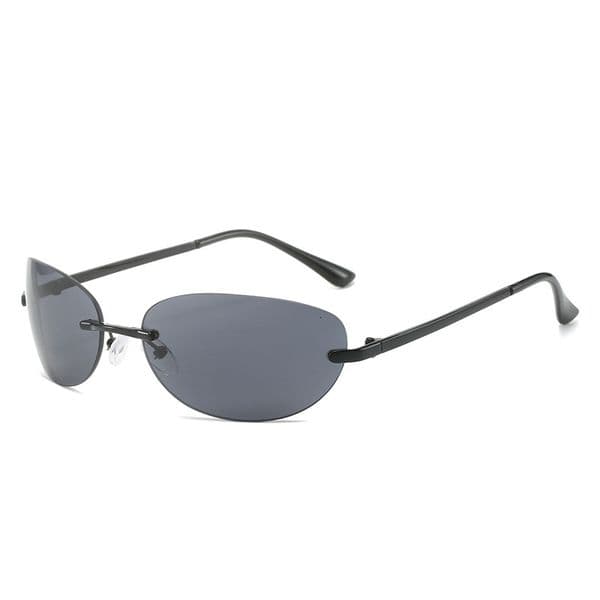 New sunglasses, personalized fashion cat-eye rimless glasses, street style trendy sunglasses for women