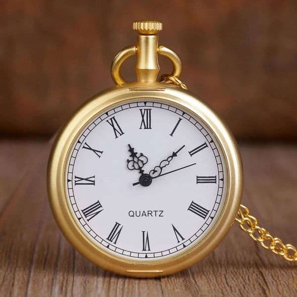 2025 New Vintage Gold Fashion Quartz Stainless Steel Pocket Watches Pendant Chain Gifts for Mens Womens Friend