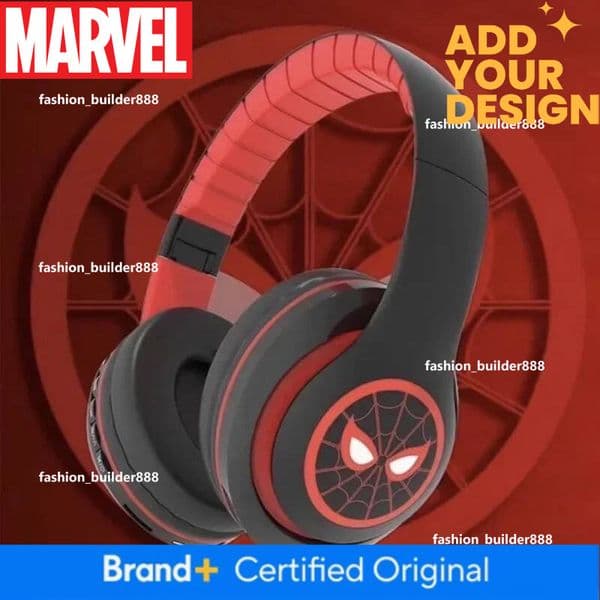 Disney Marvel Headphones SpiderMan Gaming Earphone Bluetooth Wireless Headset Gamer with Card Insertion Support for FM