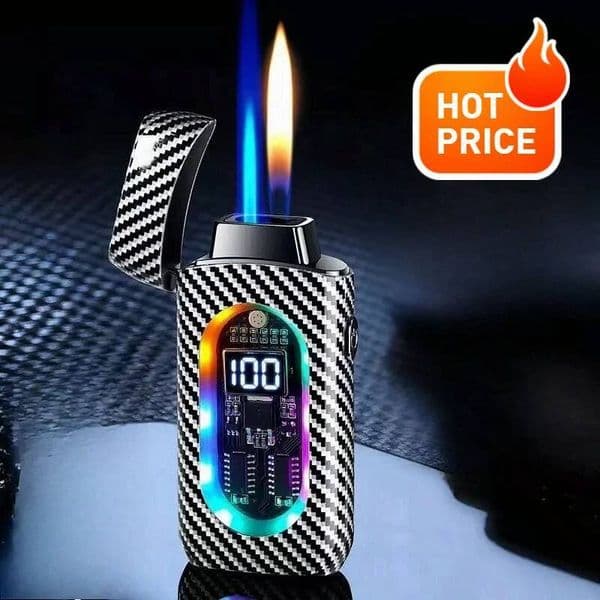 Creative Windproof And Cool With Voice Control, Multiple Ignition Methods, Dual Fire Switchable Cigarette Lighter