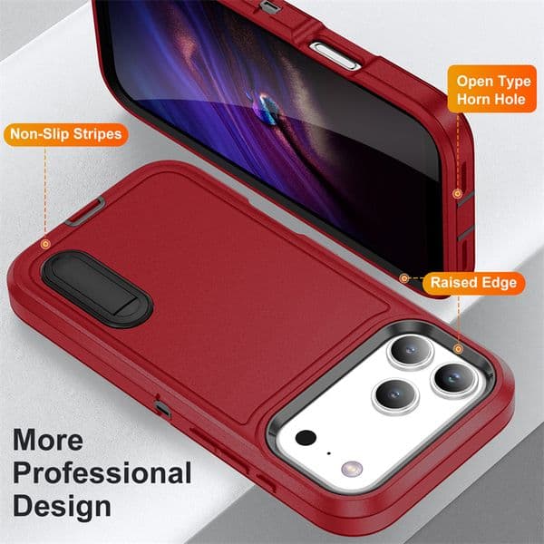 iPhone 17 Pro Max Skin Feel Stand Case - Protective Anti-Slip & Scratch Resistant for Models 17/16/15