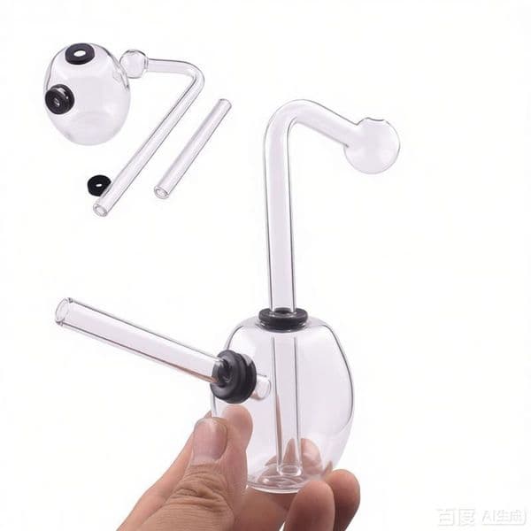 Travel egg shape Mini Glass Bong Oil Burner Bubbler Small Water Pipe Diffuser Perc Shisha Filter hookah with replace glass oil bowl for smoking