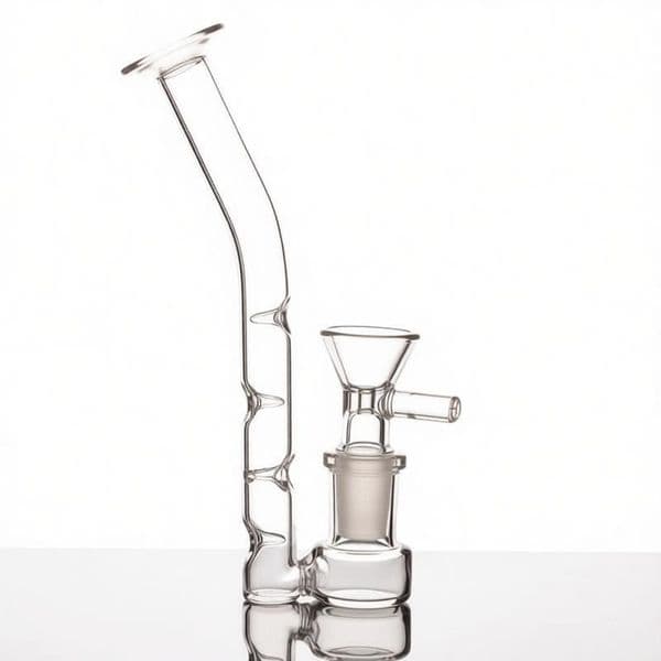 Newest 14mm female glass hookah mouthpiece arc adapter with concave hole J hook water gun bong smoking water oil burner pipe