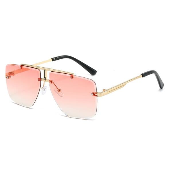 Hot-Selling Autumn Double-Beam Frameless Square Frame Retro Men's Trendy Sunglasses
