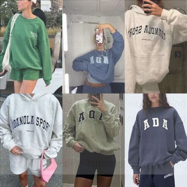 2026 NEW 100%Cotton Adonola shirt Women's High Quality Sweatshirts Fashion Ada Clothing Logo Long Sleeve Pullover Man Casual Sportswear Adanolalies Hoodie 7ac