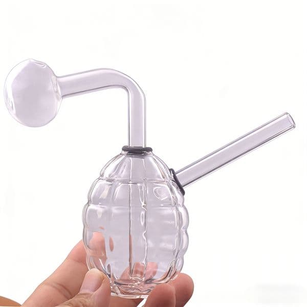 Mini Creative design Grenade-shaped smoking glass OIl burner pipe Thick heady Handmade Borosilicate water bongs hookah for smoking