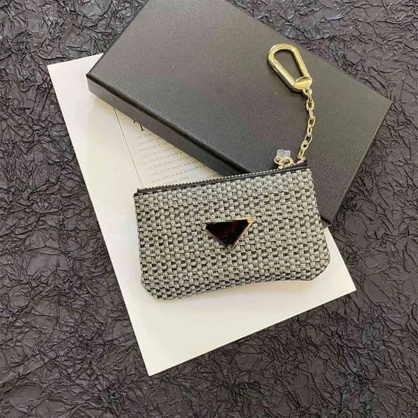 Designer Keychain Brand Key Bag Light Luxury Womens Weaving Texture Zero Wallet Zipper Card Bag Storage Universal keychain wallet