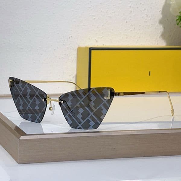 Designer Men Butterfly Brand Women Frameless Sunglasses Metal Temples Top Quality Outdoor Vacation Travel Womans Glasses UV Protection FE4160US