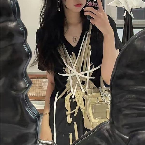 Niche Dark Style Dress For Women 2026 Spring New Designer Dress Model Woven Cross-drawstring Tie Waist Midi Dress For Women