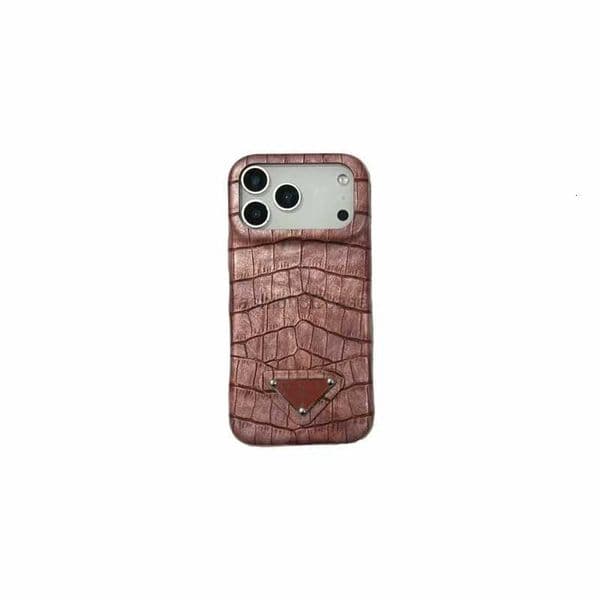 New Designer Crocodile Leather Fashion Pink Phone Cases For Apple iPhone 17 16 Pro Max 15 14 13 15Pro Max 16 Cell Phone Cases Fashion Mobile Cover CHU5