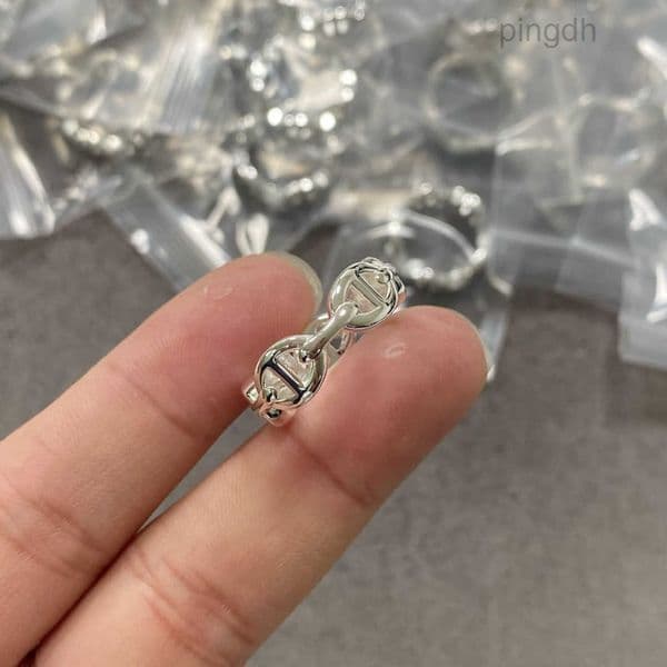 SIZE ring 925 Silver 56789 Anchor Chain Ring Accent for Women Elegant Silver Jewelry TOP quality 010