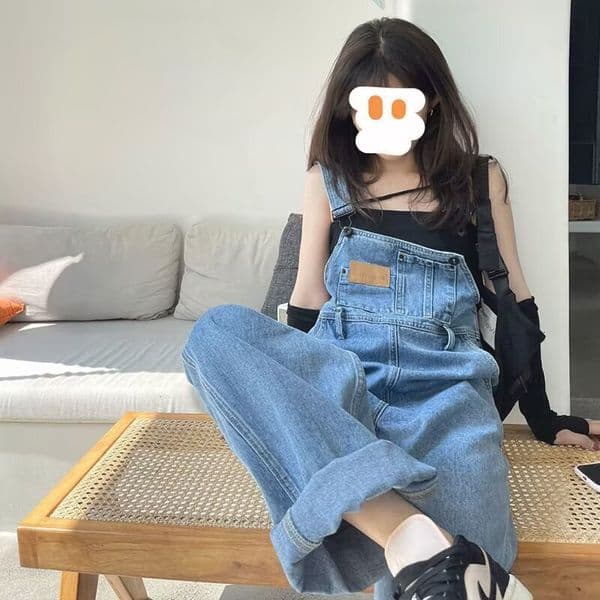 Designer Pants Women's Summer Denim Overalls Slimming Trendy Street-style Age-reducing Loose-fitting American Retro Wide-leg Floor-length Pants