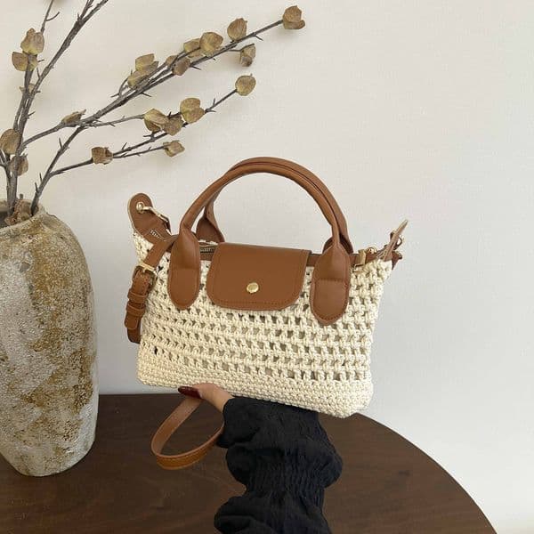 Vintage Casual Hollow-out Handbag for Women, 2026 Spring New Versatile Niche Light Luxury Shoulder Crossbody Bag