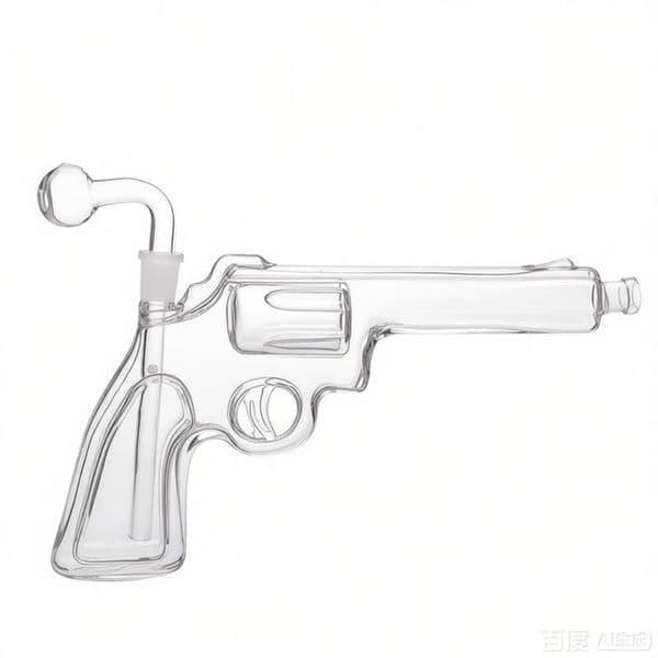Wholesale Popular Newest Clear Sandblasting Gun Shape Handmade Glass oil burner water Bong pipe with Glass Bowl and Downstem Smoking Accessories