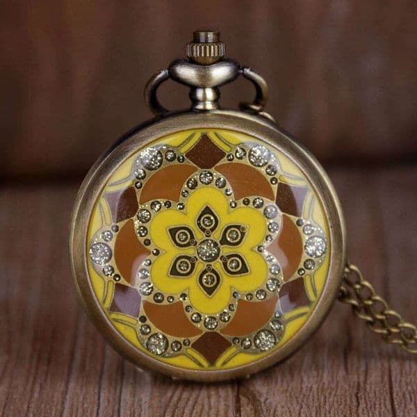 Korean Print Vintage Pocket Watch Unique Fashion Personality Creative Couple Quartz Watches relojes de bolsillo