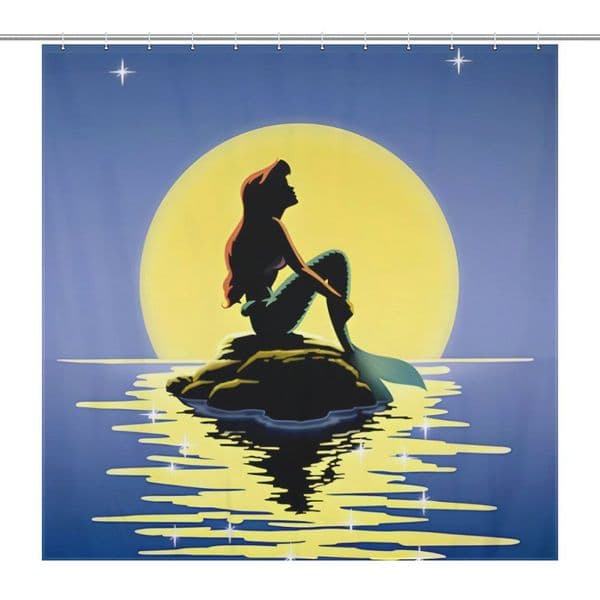Ariel The Little Mermaid Shower Curtain Disney Cartoon Movie Bath Curtains Cute Animal Bathroom Home Decoration Accessories Waterproof Partition Curtains