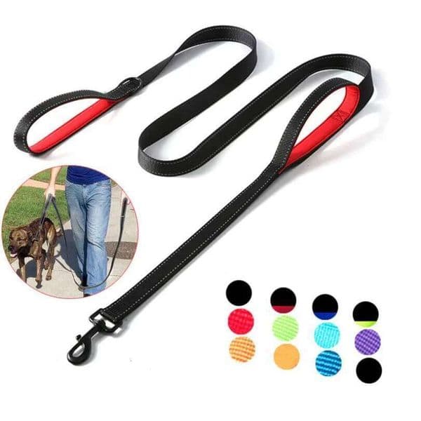 1.2/1.5/1.8m Two Heavy Duty Double Handle Nylon Dog Leash For Training Control Guard Rope Walking Cats Dogs Harness Lead 26H0325