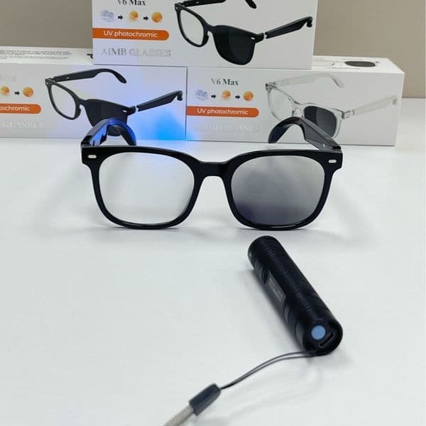 V6 Max smart bluetooth glasses fashion trend bluetooth call listening to music couple sunglasses remote control mobile phone photo