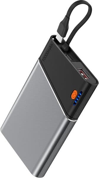 Portable Charger Power Bank, 10000mAh 22.5W PD Fast Charging Powerbank with Built-in USB C Cable,