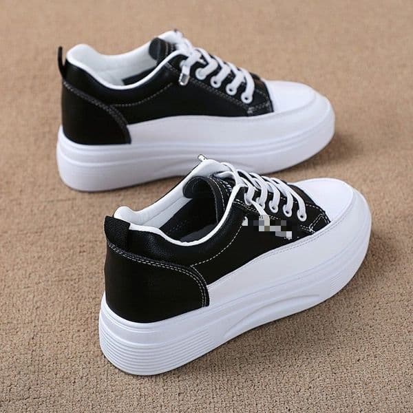 Ddmysports Thick Soled Height Increasing Women S White Sneakers Spring New Casual Versatile Korean Style Sports Travel Shoes Trendy Outdoor