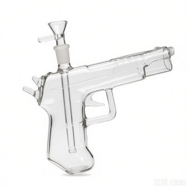 Creative Gun Shape glass oil burner Bong pipe Smoke Bubbler Tobacco Smoking Water Pipes bubbler heady Glass Water Bongs with smoking oil bowl