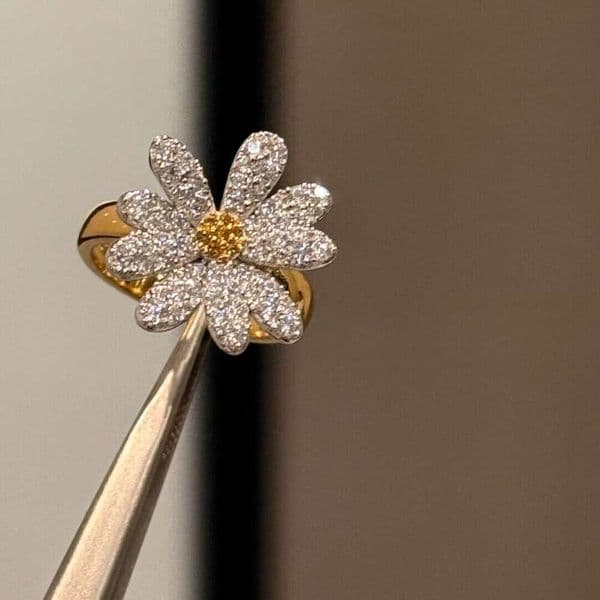 New Daisy Sunflower Design Ring G-Dragon Handsome Men Ins Same Style Versatile Dainty Simple Personality