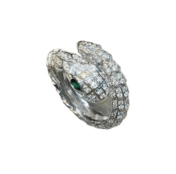 European and American fashion and individuality snake-shaped ring, women's retro fashion exaggerated opening ring, hip-hop punk index finger ring, cool and trendy