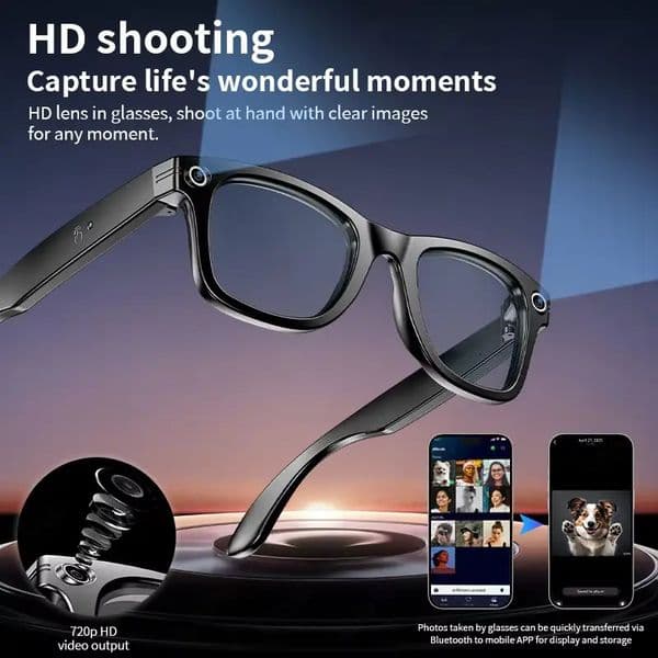 2026 New AI Shooting metal Smart Glasses 1080P Video Recorder Voice Assistant Music Bluetooth Connectivity Anti Blue-Light Sunglasses
