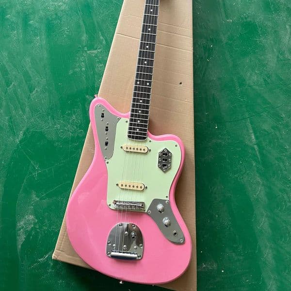 6 Strings Pink Electric Guitar with 22 Frets Rosewood Fretboard Customizable