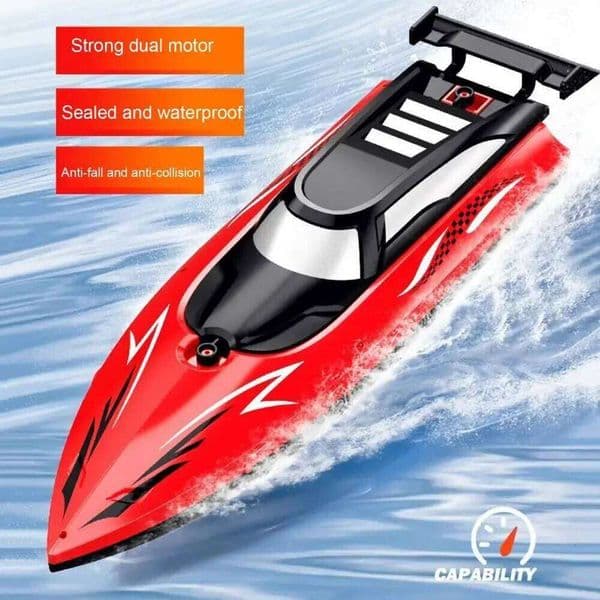 With LED Lights 2.4G RC Boat Kids Toy Pools Outdoor and Lakes Long Run Time Toys for Boys Children Birthday Gifts