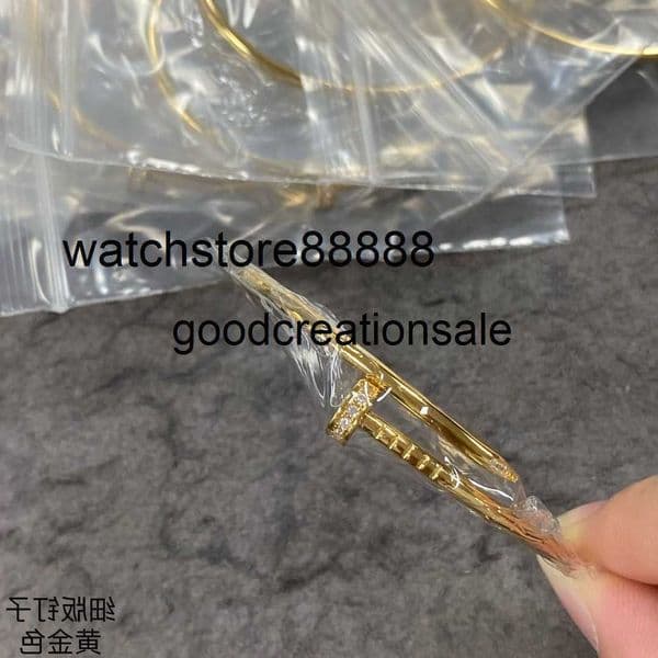 Nail Nail designer bracelet High V Gold Version Thick Bracelet Head Tail Diamond Smooth Surface Clasp Silver Plated 18k Rose CNC Precision 1 ATWC