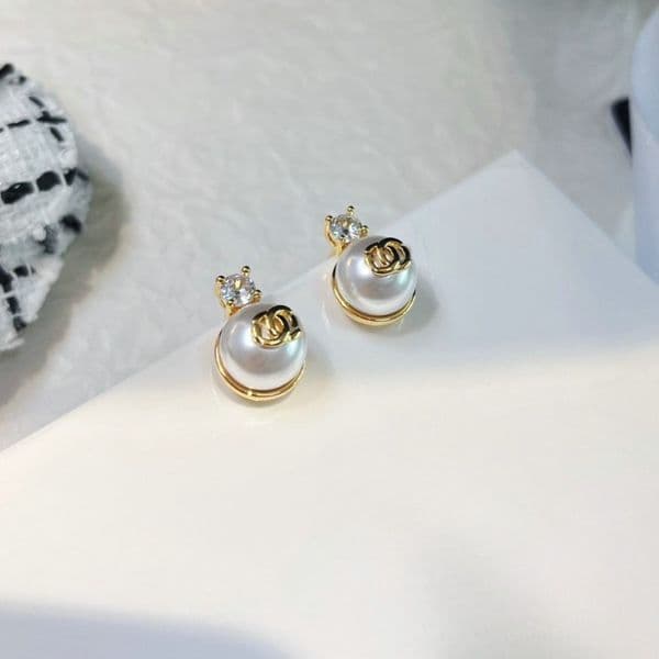 Luxury Designer Earrings diamond Stud earrings jewelry luxury brand women 18k gold Pearl earrings Gift Engagement Top Quality