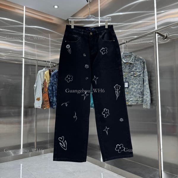 designer jacket lvsity with men's jacquard letters Paris denim lapel Damier men's trench coat purple jean louisvuittom MONOGRAM DESTROY denim truck jacket 09