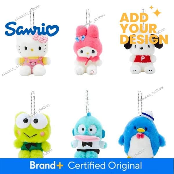 Luxury Goods Sanrio Retro Melody Hellokittyplush Pendant Cute Cartoon Stuffed Keyrings Girls Bag Bakcpack Cars Plush Keychains Christmas Gift Designer