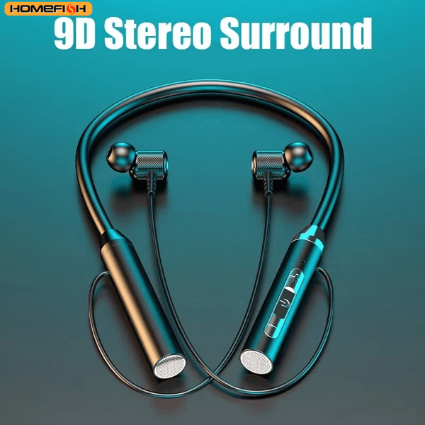 9D Bluetooth Earphones Wireless Headphones Magnetic Sport Neckband Neck-hanging TWS Earbuds Wireless Blutooth Headset with Mic