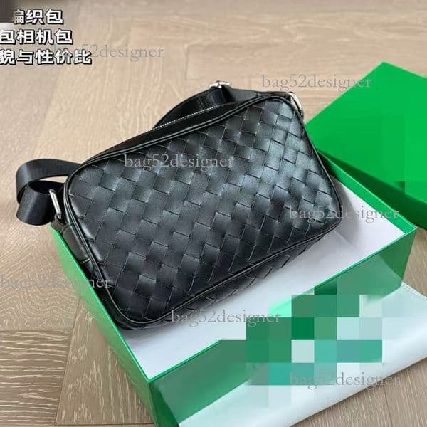 Designer bag Luxury bag B Brand Wax Cowhide Fashion Men S Camera Genuine Leather Woven Large Capacity Crossbody Vintage Small Square Bag
