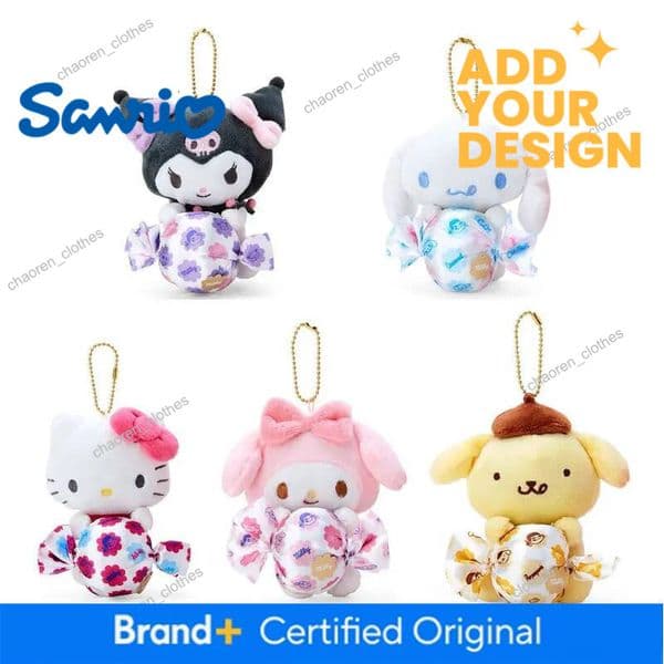 Luxury Goods Sanrio Joint Name Lollipop Kuromi Melody Cinnamoroll Hellokitty Purin Plush Pendant Kawaii Cartoon Stuffed Bag Backpack Keychain Designer